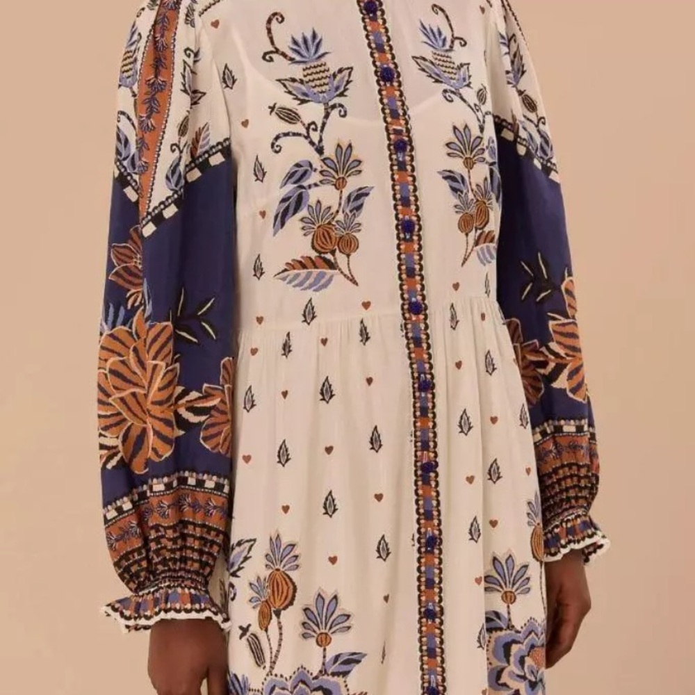 NWT Farm Rio Ainika Floral Embroidered Midi Dress medium - Picture 4 of 11